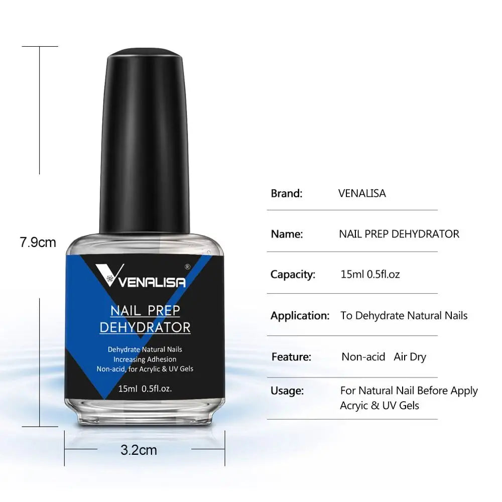 VENALISA Bonder Nail Prep Dehydrator and ACID-FREE Primer Acrylic UV Gel Base Coat Primer Air Dry Nail Art Primer  2 PCS/Set