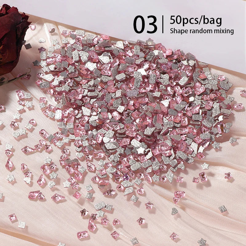 1Bag Mix Colorful Jelly Clear Ribbon Bowknot Nail Charms Heart Pearls Flower Flat-back Gems Parts Nail Art Manicure Decorations