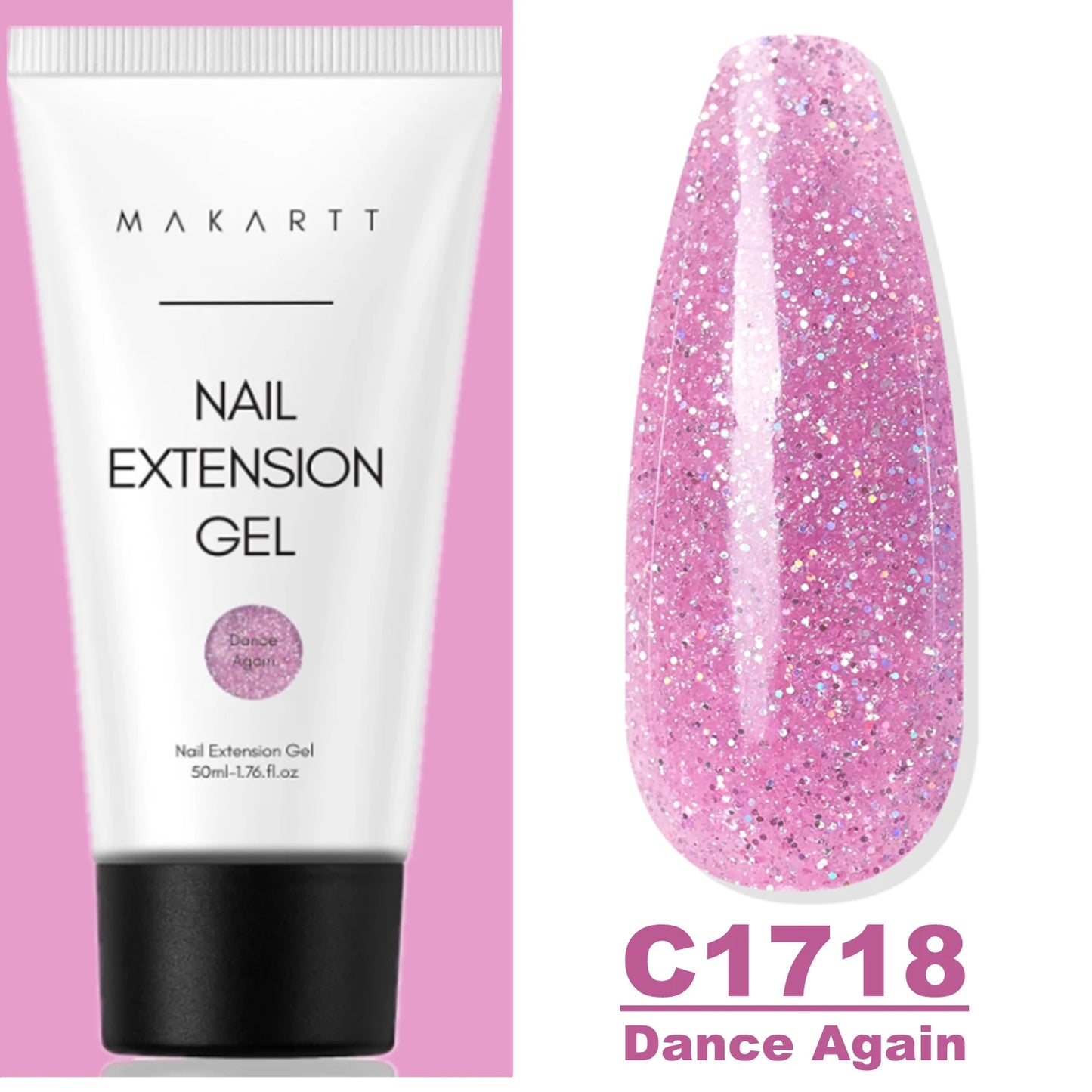 Makartt Poly Nails Acrygel , 50g Clear / Pink / Nude Nail Extension Gel Glitter Builder Nails Gel For Trendy DIY Nail Art Polish