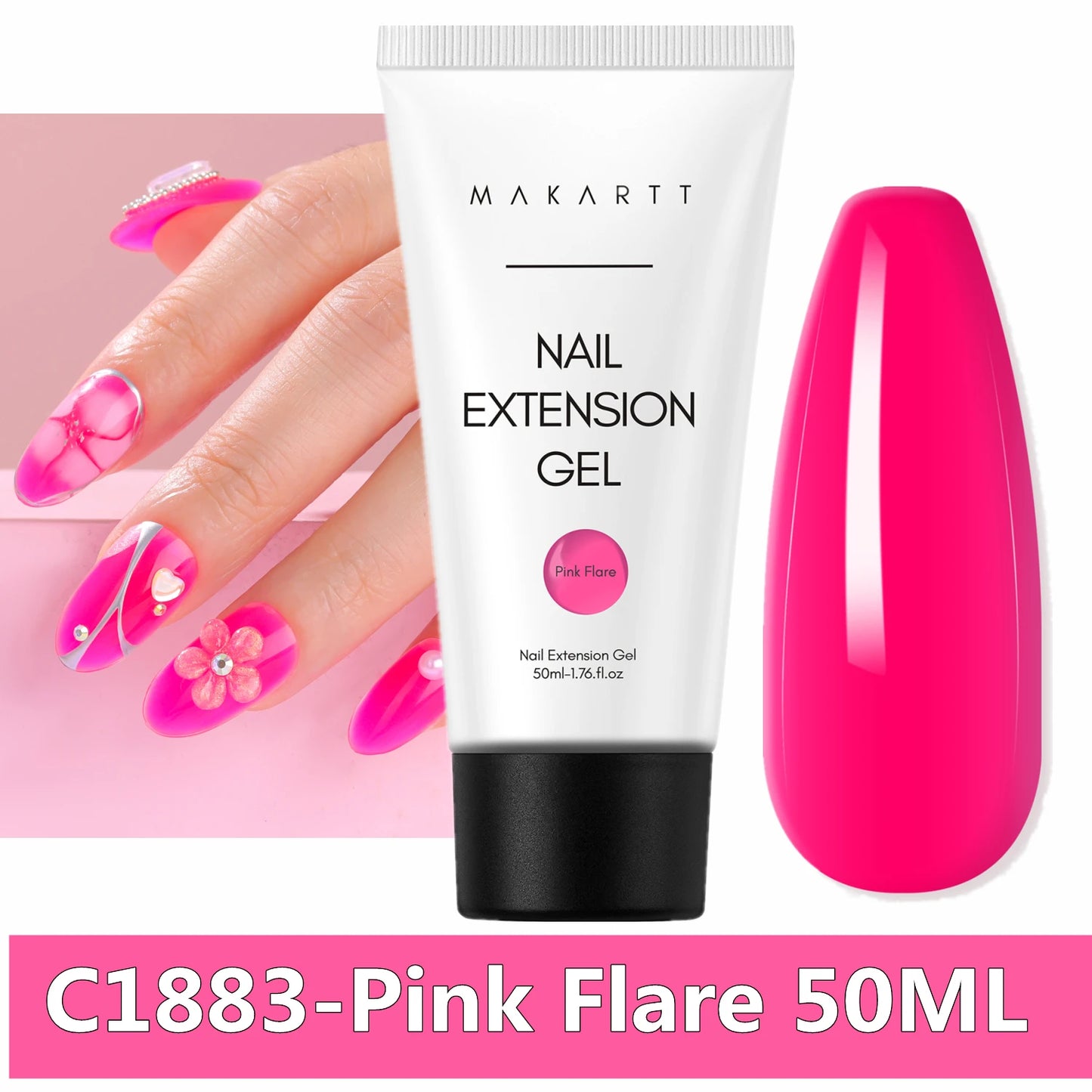 Makartt Poly Nails Acrygel , 50g Clear / Pink / Nude Nail Extension Gel Glitter Builder Nails Gel For Trendy DIY Nail Art Polish