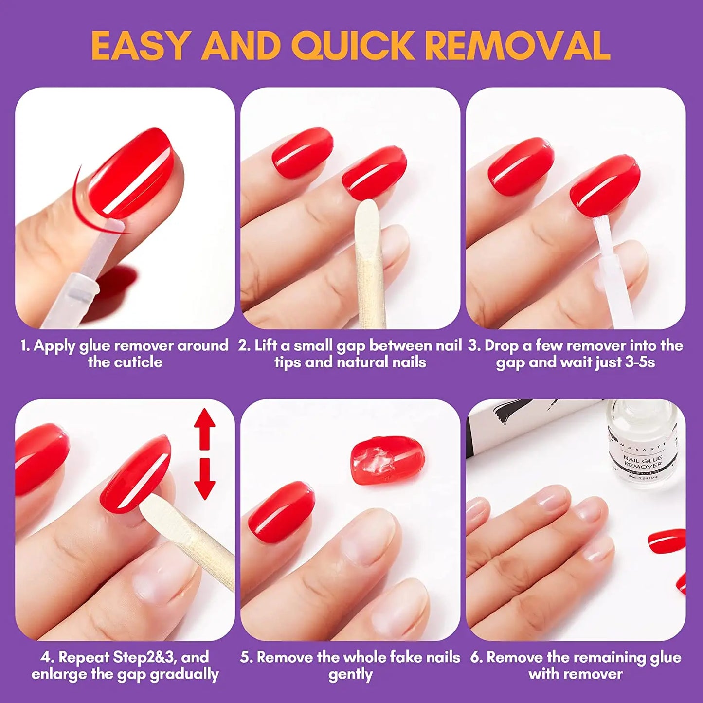 Nail Glue Remover Glue Off for False Nails , Makartt Press ON Nails Glue Remover Fake Nail Adhesives Remover Nail Glue Debonder