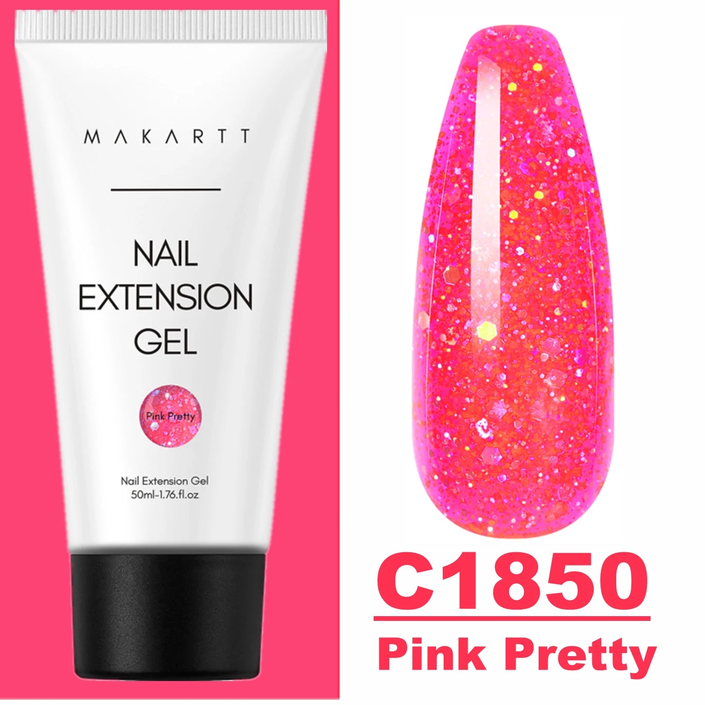 Makartt Poly Nails Acrygel , 50g Clear / Pink / Nude Nail Extension Gel Glitter Builder Nails Gel For Trendy DIY Nail Art Polish