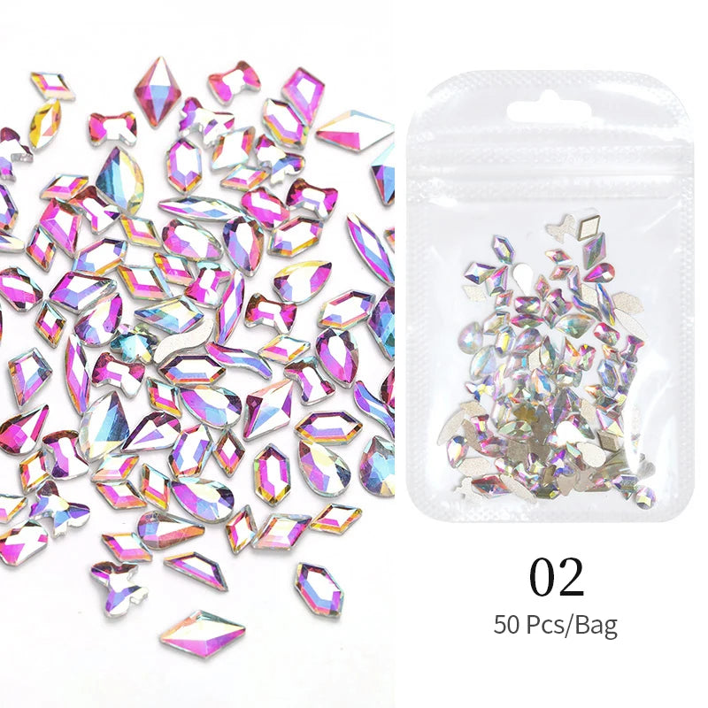 1Bag Mix Colorful Jelly Clear Ribbon Bowknot Nail Charms Heart Pearls Flower Flat-back Gems Parts Nail Art Manicure Decorations