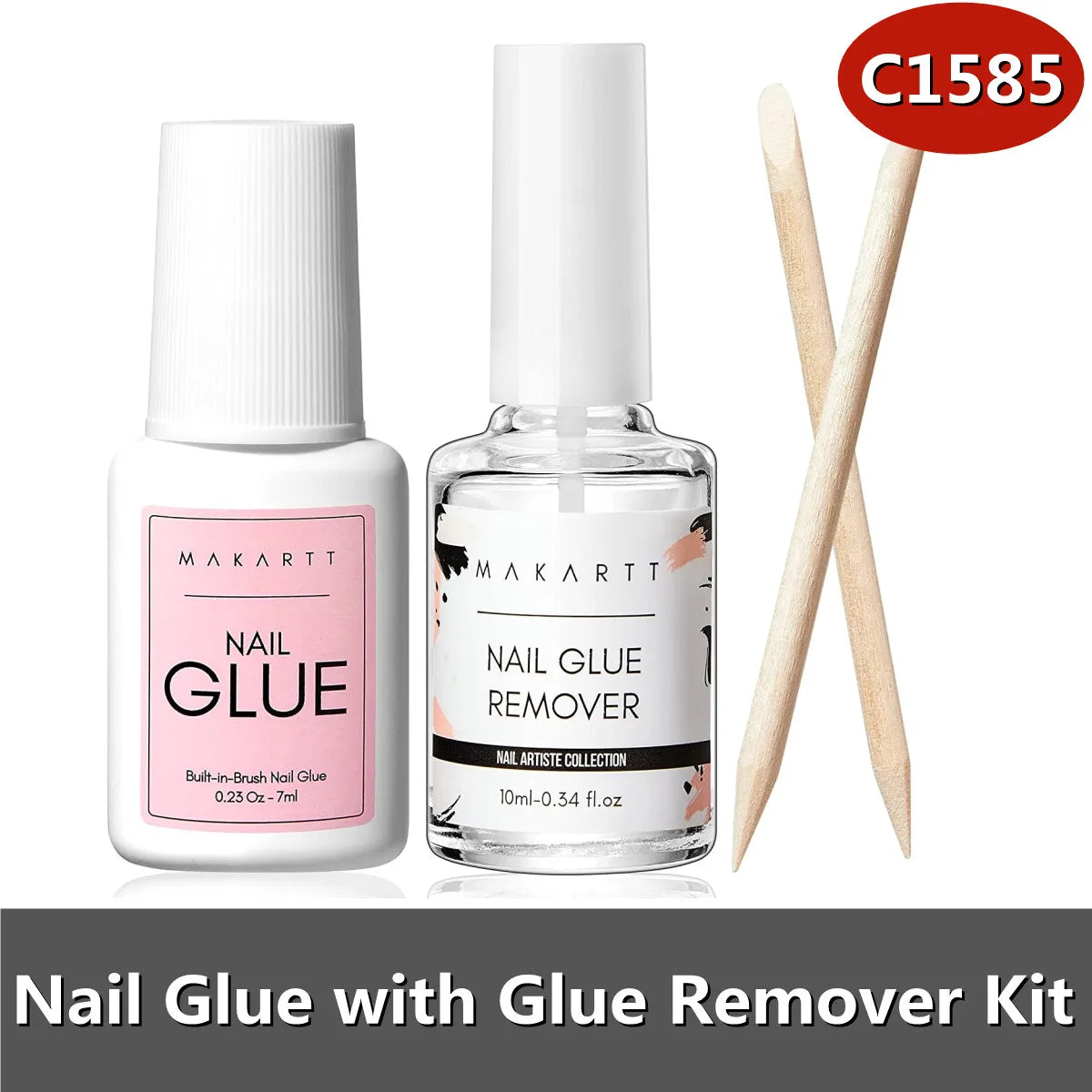 Nail Glue Remover Glue Off for False Nails , Makartt Press ON Nails Glue Remover Fake Nail Adhesives Remover Nail Glue Debonder