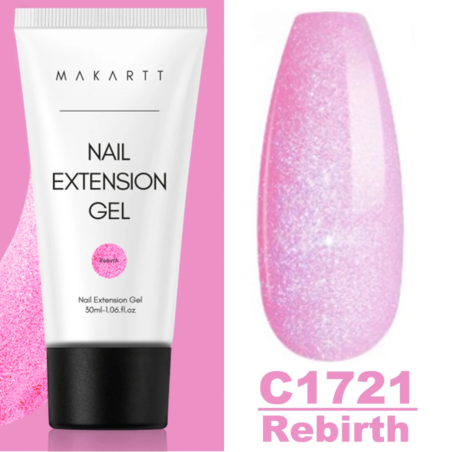 Makartt Poly Nails Acrygel , 50g Clear / Pink / Nude Nail Extension Gel Glitter Builder Nails Gel For Trendy DIY Nail Art Polish