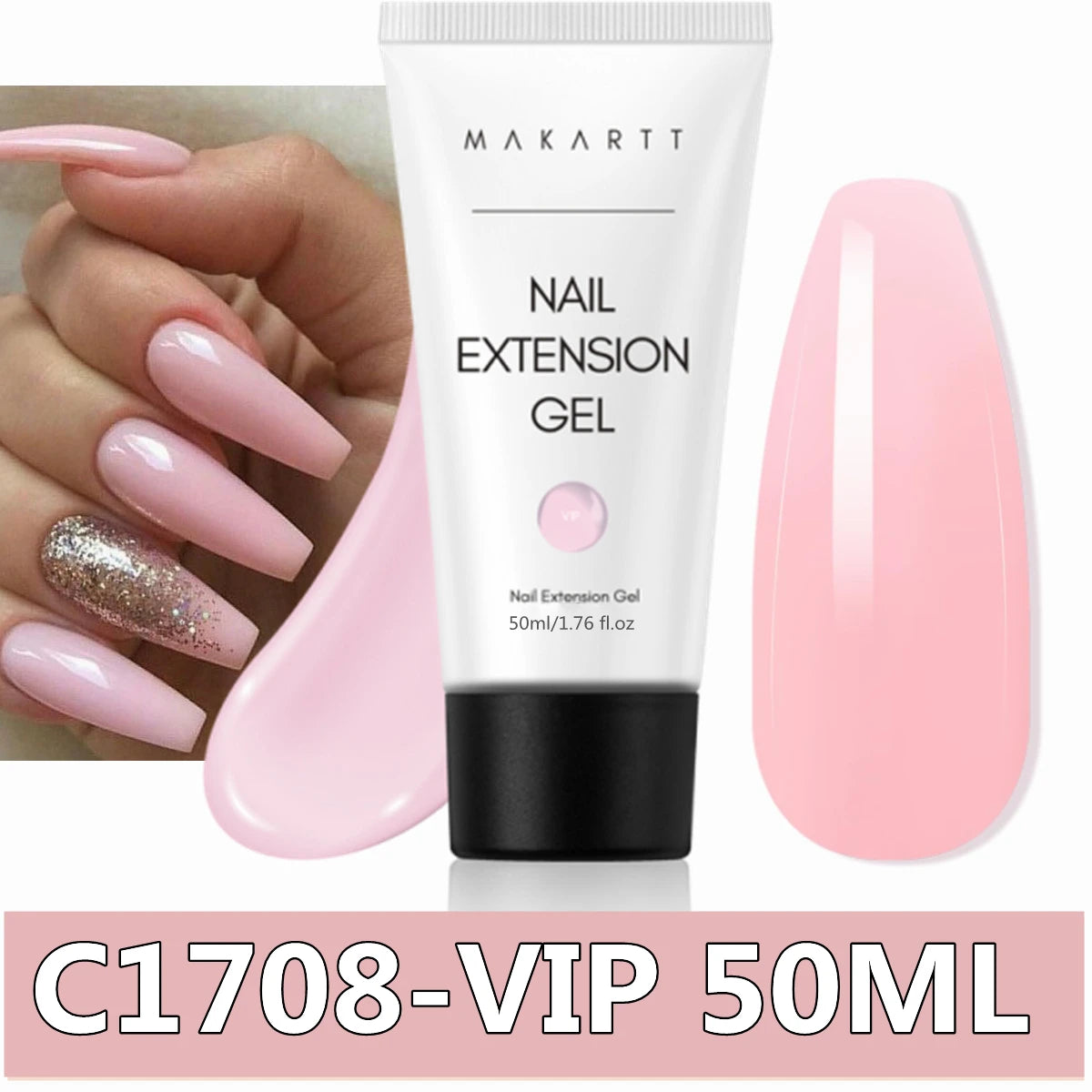 Makartt Poly Nails Acrygel , 50g Clear / Pink / Nude Nail Extension Gel Glitter Builder Nails Gel For Trendy DIY Nail Art Polish