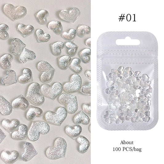 Clear heart charms